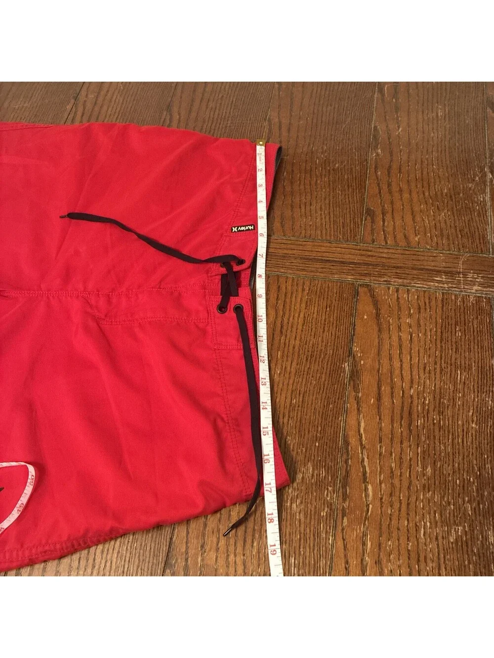 Hurley Board Shorts Men’s 32 Red Drawstring Closure Spell Out Logo